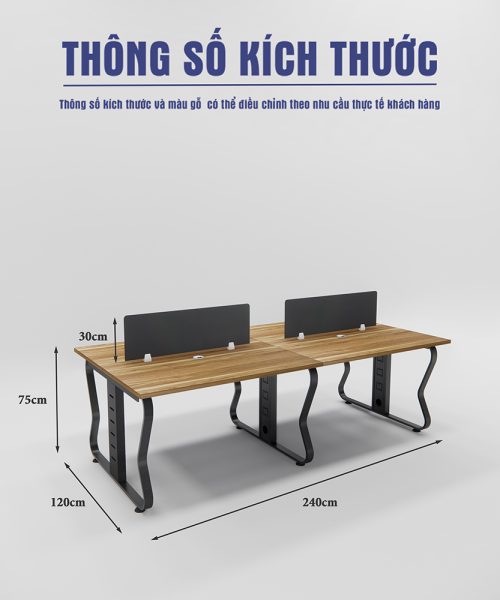 Bàn Làm Việc Cụm 4 Đôi Hiện Đại – ATF 2400 (4)