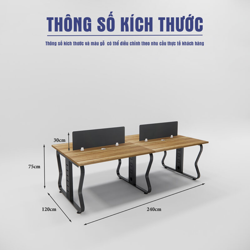 Bàn Làm Việc Cụm 4 Đôi Hiện Đại – ATF 2400 (4)