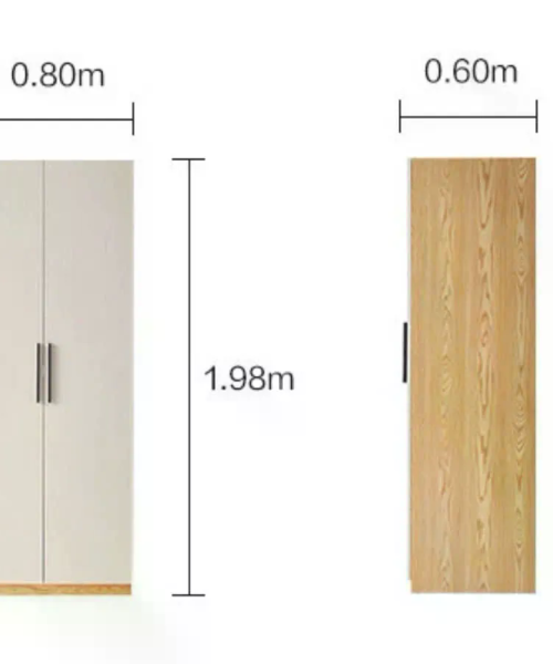 Tủ Quần Áo 2 Cánh Hiện Đại – Màu Trắng Phối Gỗ - ATF1007