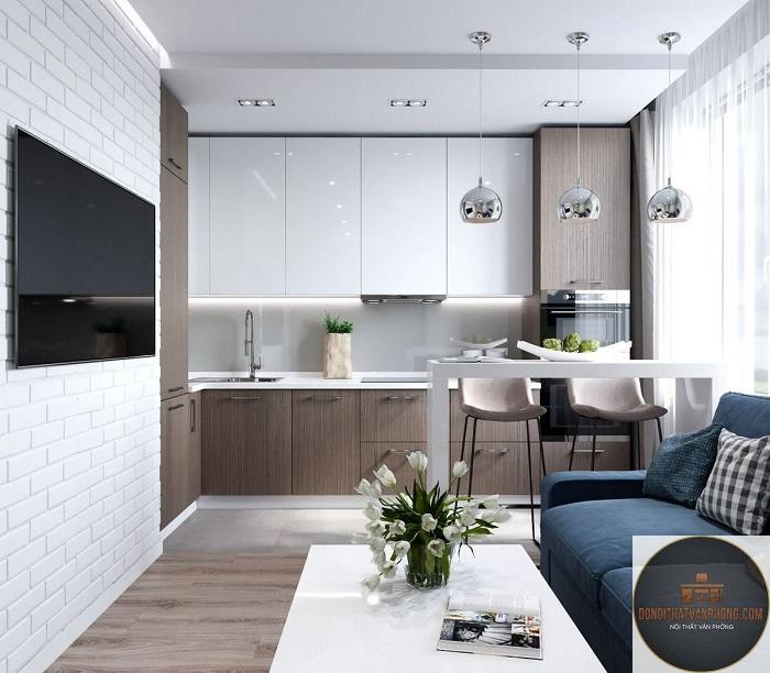 xu hướng bếp kết hợp phòng khách - Hình 2