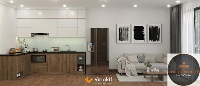 xu hướng bếp kết hợp phòng khách - Hình 5