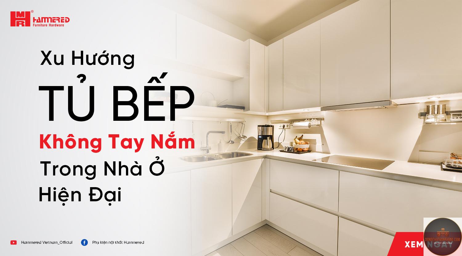 xu hướng tủ bếp không tay nắm - Hình 5