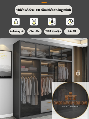 xu hướng tủ quần áo cánh kính